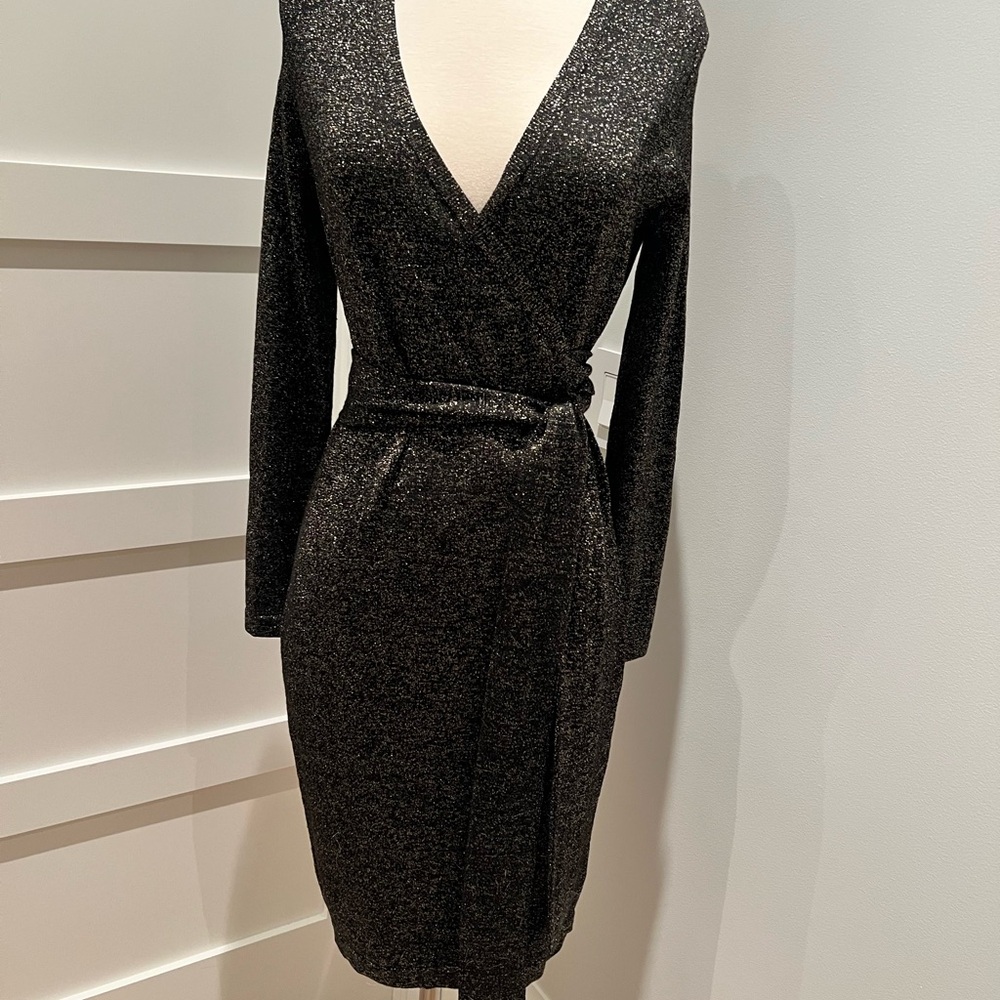 Diane Von Furstenberg Black Long Sleeve Sheath Dress